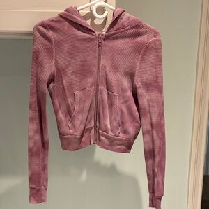 Aritzia TNA Waffle Hooded Zip-Up Jacket